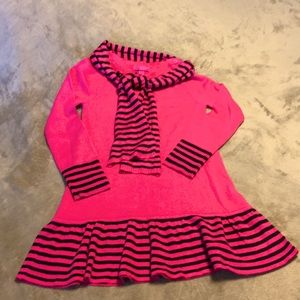T O Girls Pink Knit Dress Size 8-10